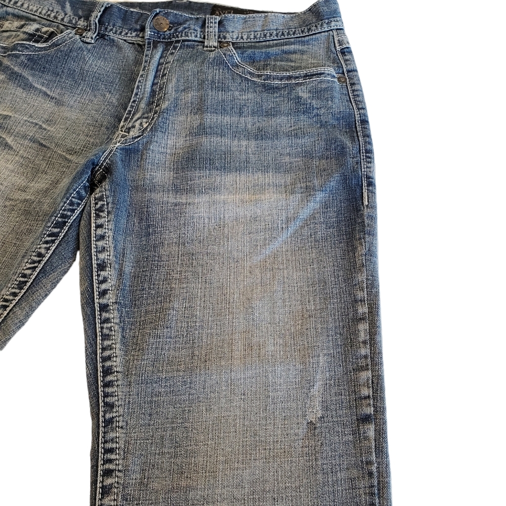 TK Axel Men's Weston Vintage Boot Jeans Flap Pockets Denim Distressed 34x29 - Picture 9 of 15